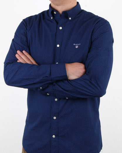 Gant Broadcloth Dot Shirt Yale Blau