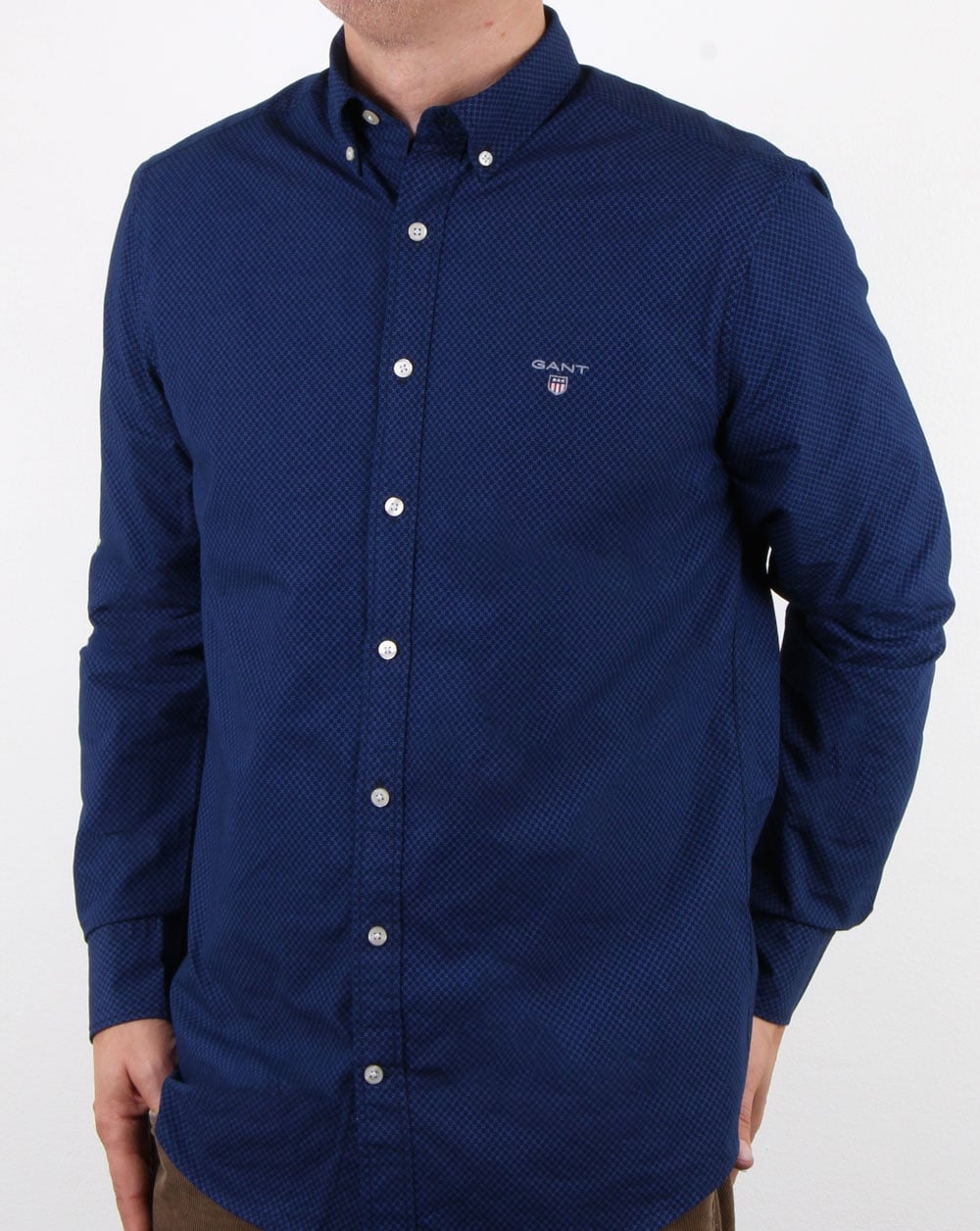 Gant Broadcloth Dot Shirt Yale Blau