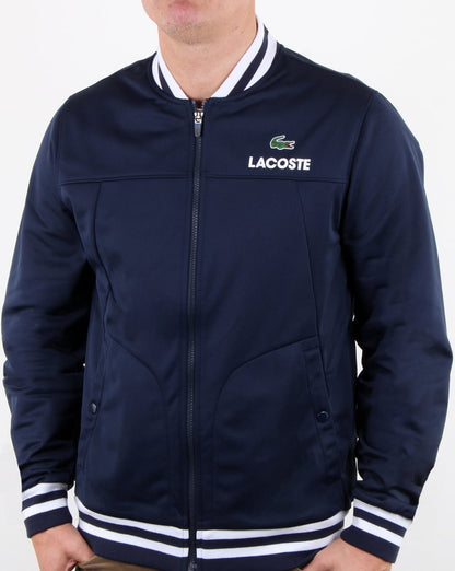 Lacoste Bomber Poly Trainingsjacke Marineblau/Weiß