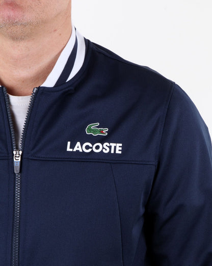 Lacoste Bomber Poly Trainingsjacke Marineblau/Weiß