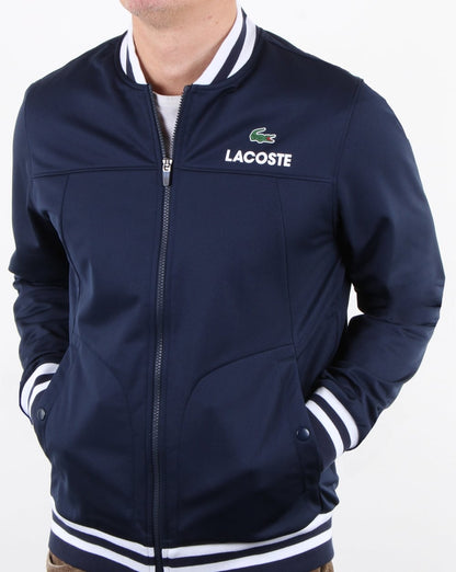 Lacoste Bomber Poly Trainingsjacke Marineblau/Weiß