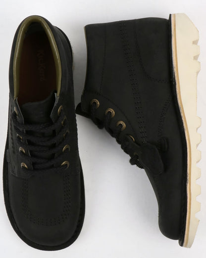 Kickers Kick Hi Lederstiefel Schwarz/Creme