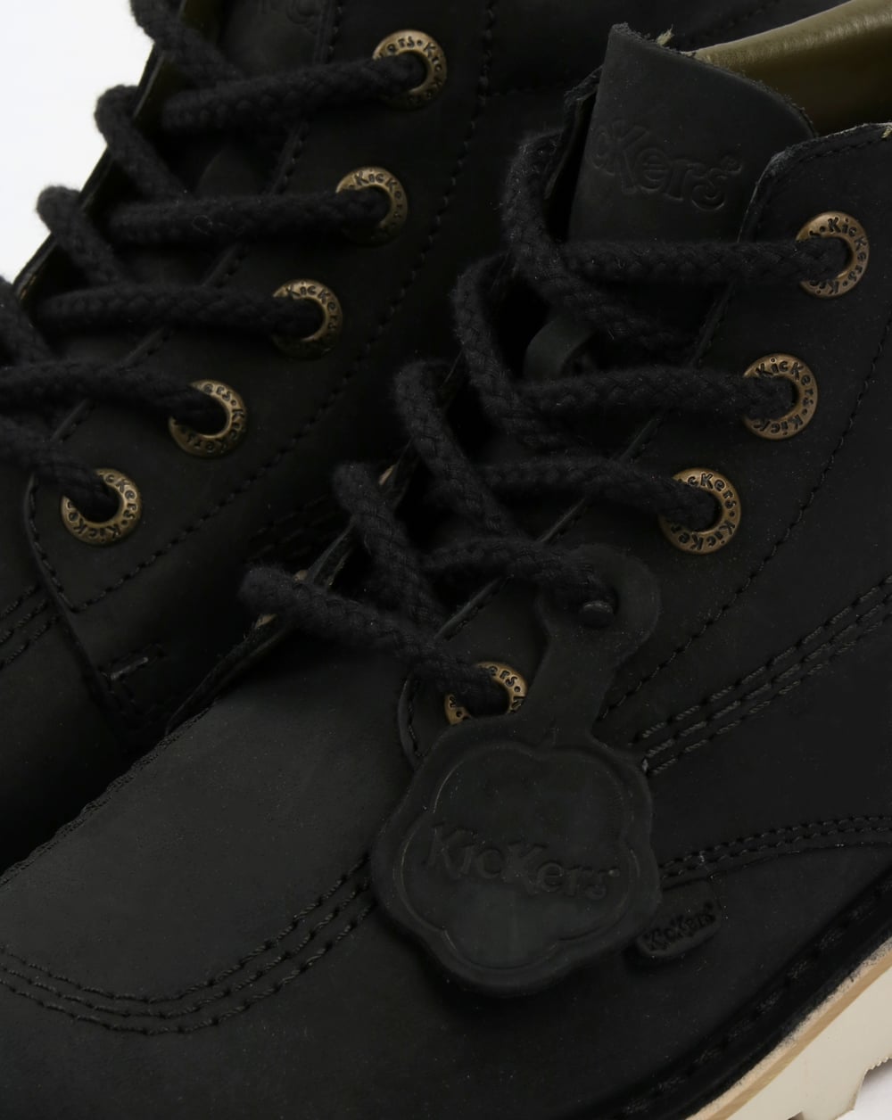 Kickers Kick Hi Lederstiefel Schwarz/Creme