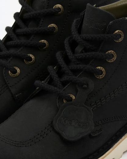 Kickers Kick Hi Lederstiefel Schwarz/Creme