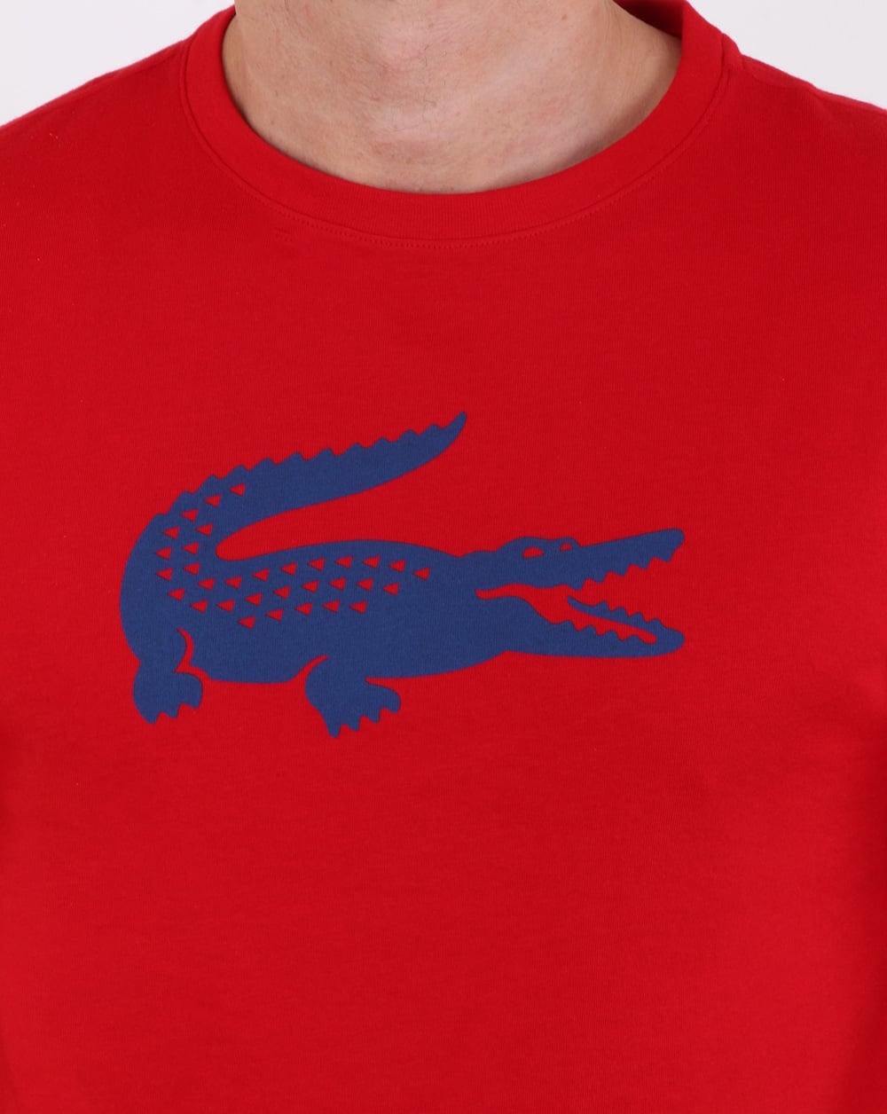 Lacoste T-Shirt mit Kroko-Print Rot/Marino