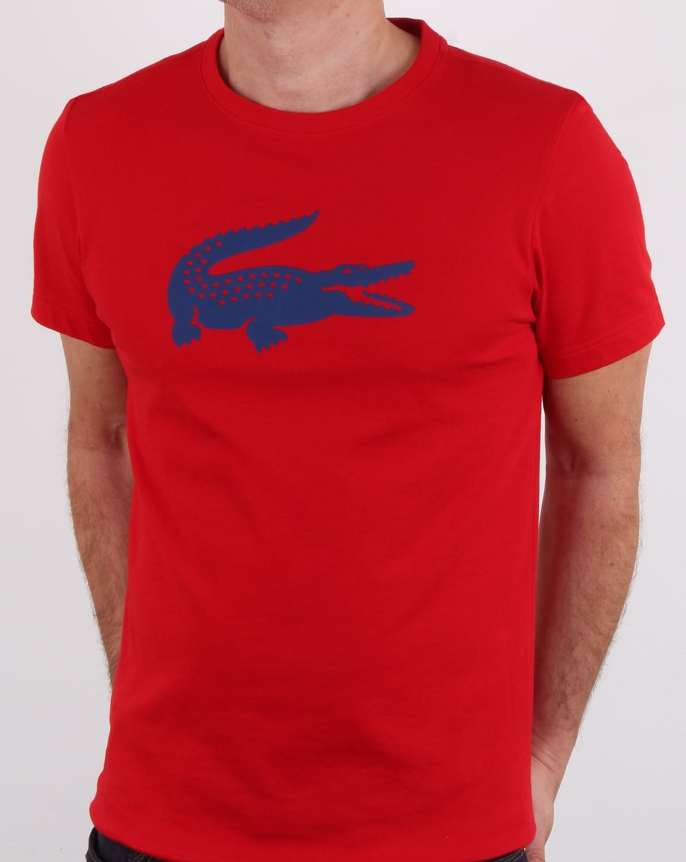 Lacoste Croc Print T Shirt Red/marino
