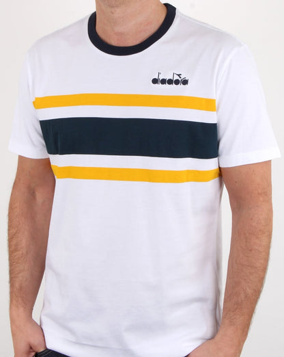 Diadora Bold Stripe T-Shirt Weiß/Blau