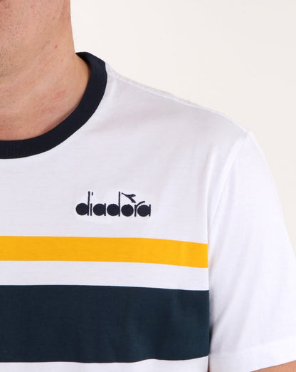 Diadora Bold Stripe T-Shirt Weiß/Blau