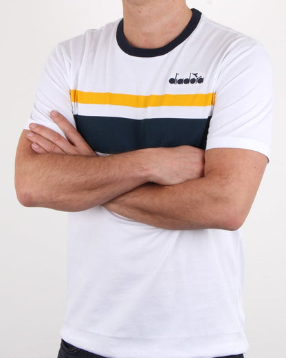 Diadora Bold Stripe T-Shirt Weiß/Blau
