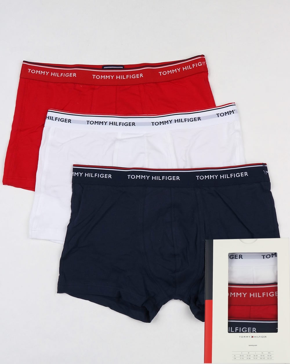 Tommy Hilfiger 3er-Pack Boxershorts Weiß/Rot/Marineblau