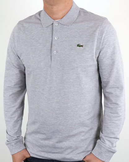 Lacoste Langarm-Poloshirt Silver Chine