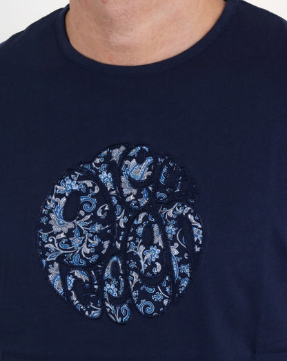 Pretty Green – T-Shirt mit Logo-Applikation in Marineblau