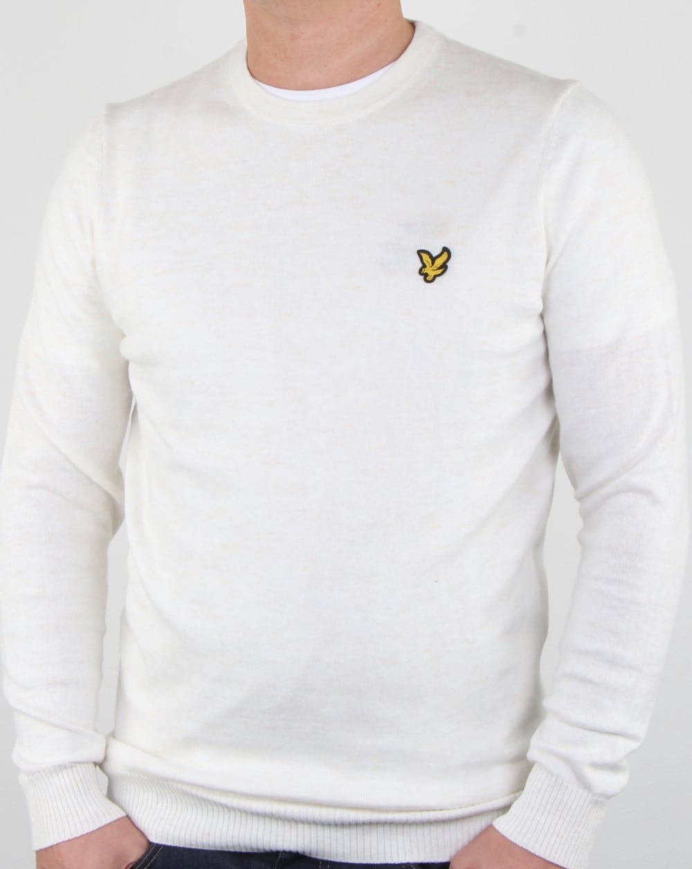 Lyle And Scott – Merinopullover in Muschelweiß meliert