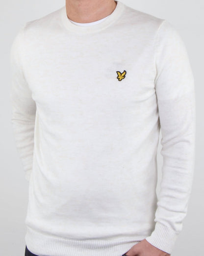 Lyle And Scott – Merinopullover in Muschelweiß meliert