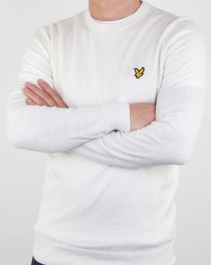 Lyle And Scott – Merinopullover in Muschelweiß meliert