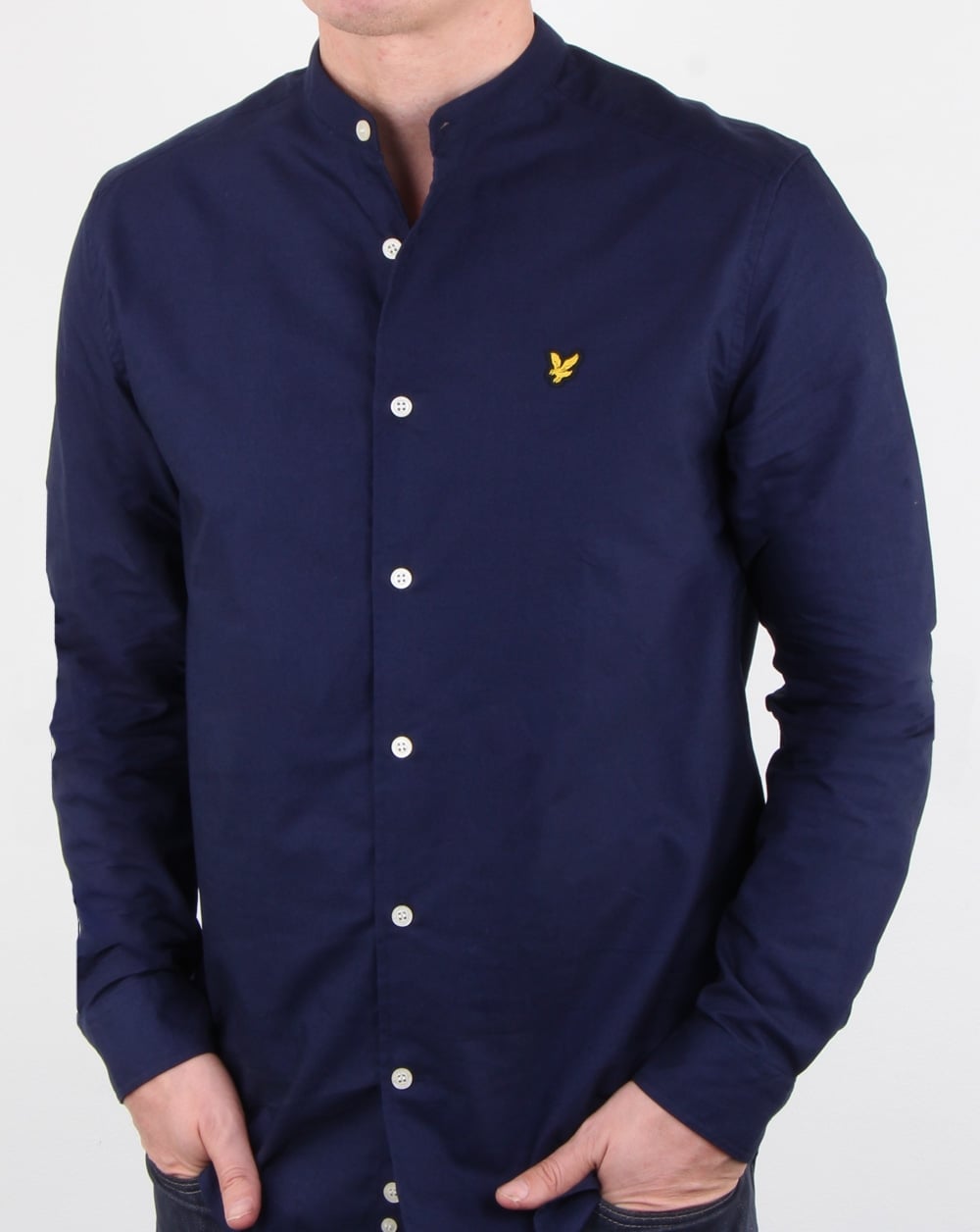 Lyle And Scott Hemd mit Grandad-Kragen, Marineblau
