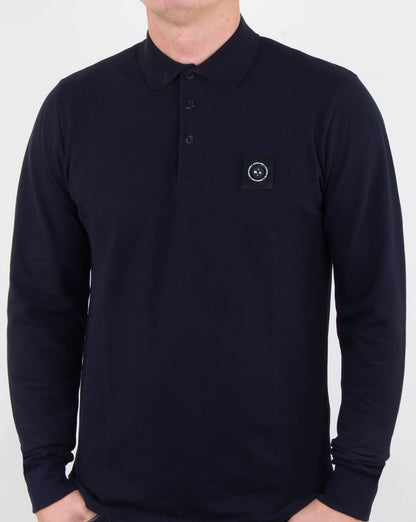Marshall Artist Siren Langarm-Poloshirt, Marineblau