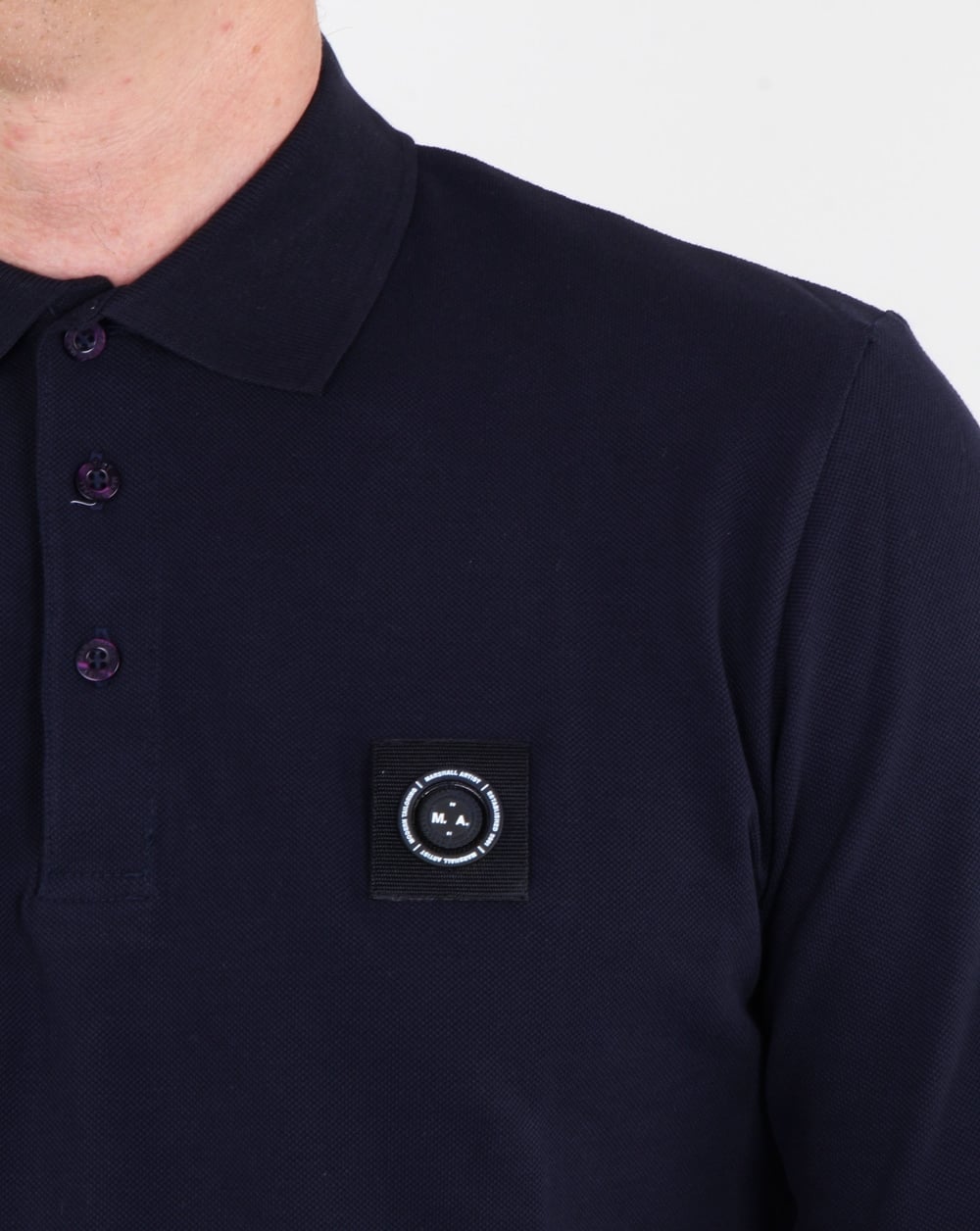 Marshall Artist Siren Langarm-Poloshirt, Marineblau