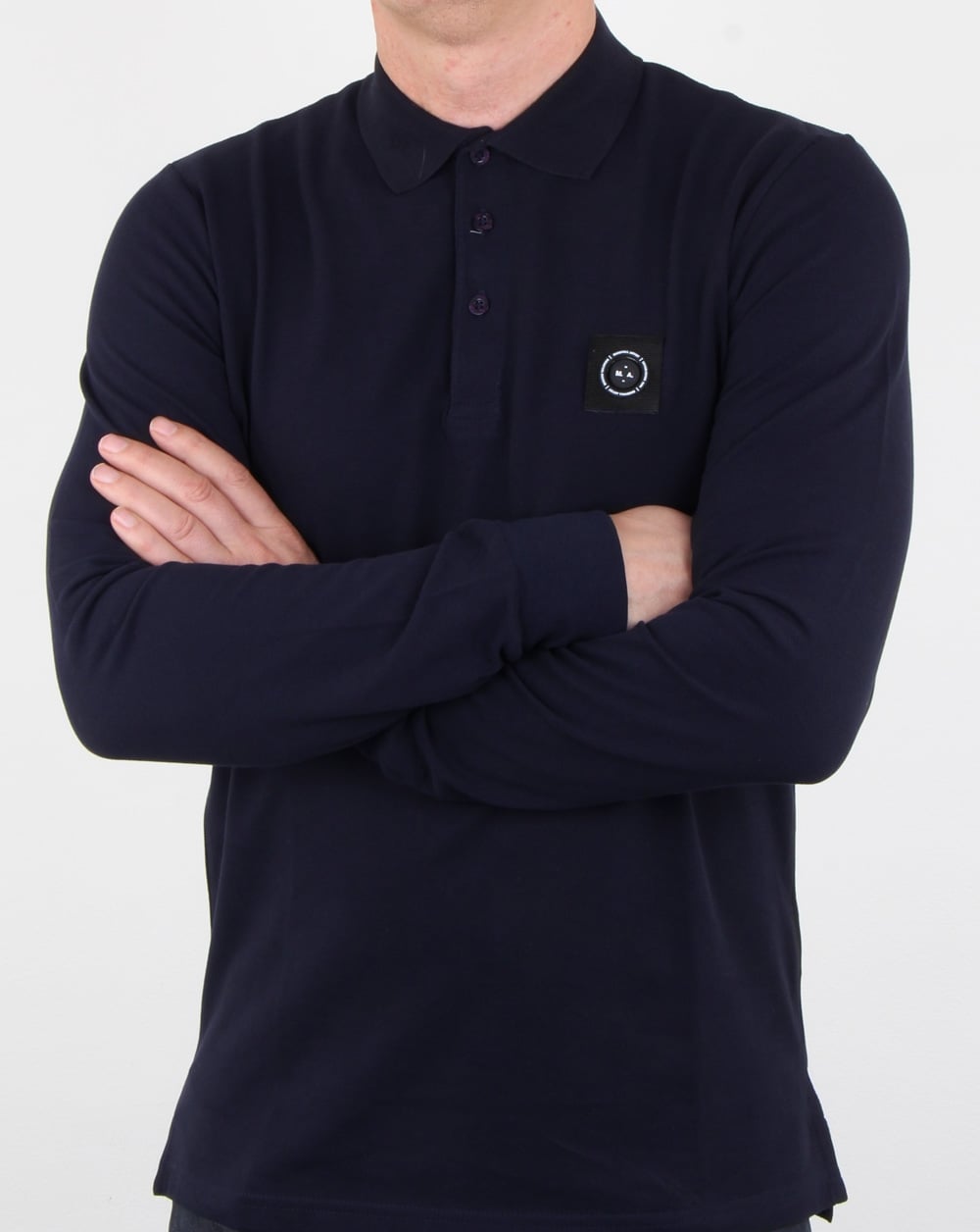 Marshall Artist Siren Langarm-Poloshirt, Marineblau