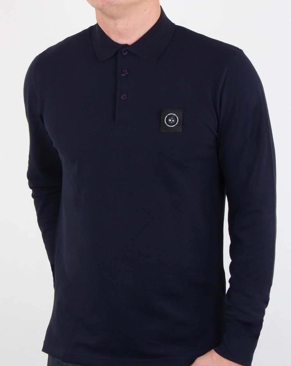 Marshall Artist Siren Langarm-Poloshirt, Marineblau