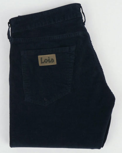Lois Marvin Straight Needle Cords Marineblau