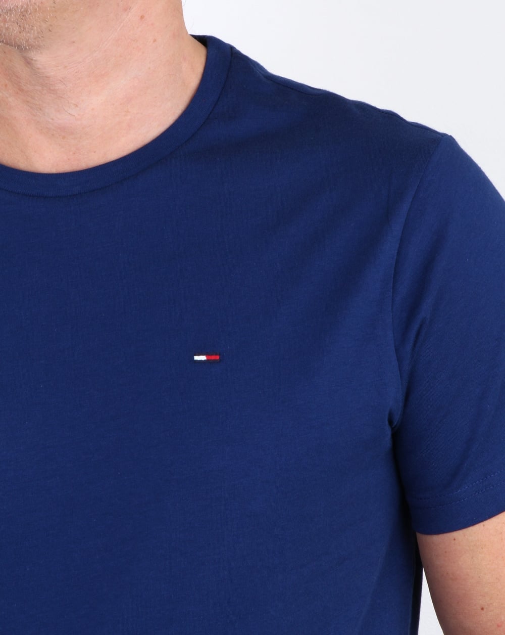 Tommy Hilfiger Baumwoll-T-Shirt mit Rundhalsausschnitt Blau