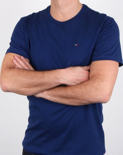 Tommy Hilfiger Baumwoll-T-Shirt mit Rundhalsausschnitt Blau