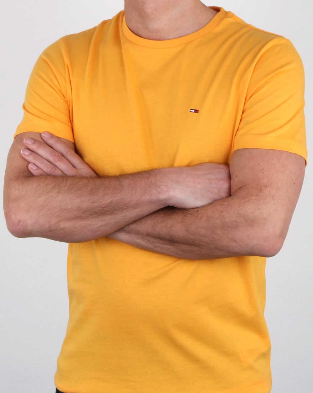 Tommy Hilfiger – T-Shirt aus Baumwolle mit Rundhalsausschnitt, Gelb