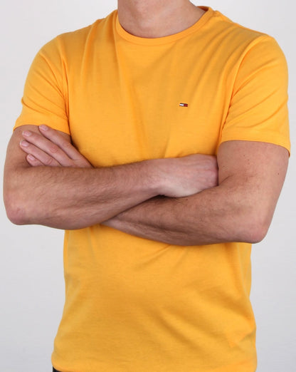 Tommy Hilfiger – T-Shirt aus Baumwolle mit Rundhalsausschnitt, Gelb