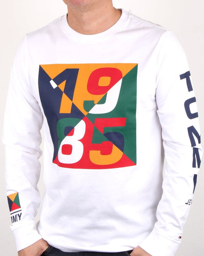 Tommy Hilfiger 1985 Print Langarm-T-Shirt Weiß