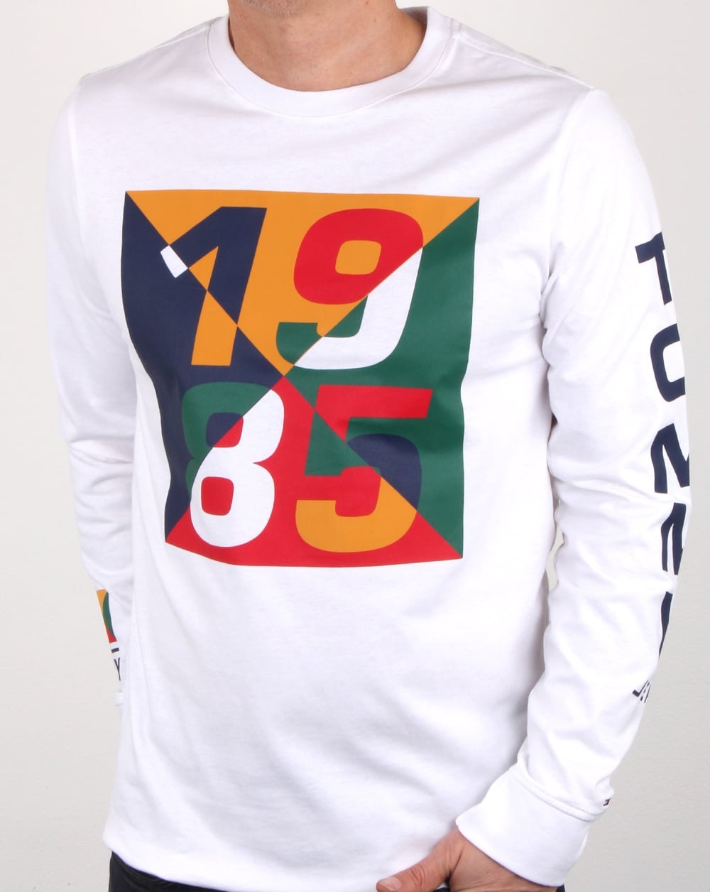 Tommy Hilfiger 1985 Print Langarm-T-Shirt Weiß