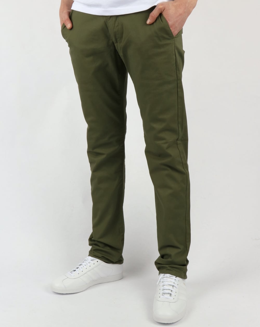Farah Elm Chino-Twillhose Militärgrün