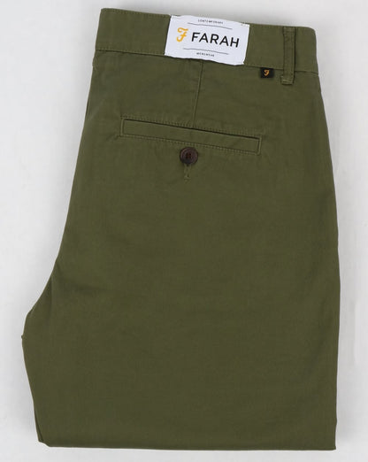 Farah Elm Chino-Twillhose Militärgrün