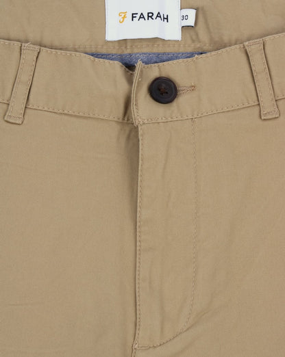 Farah Hawk Chino-Twill-Shorts Helles Sand