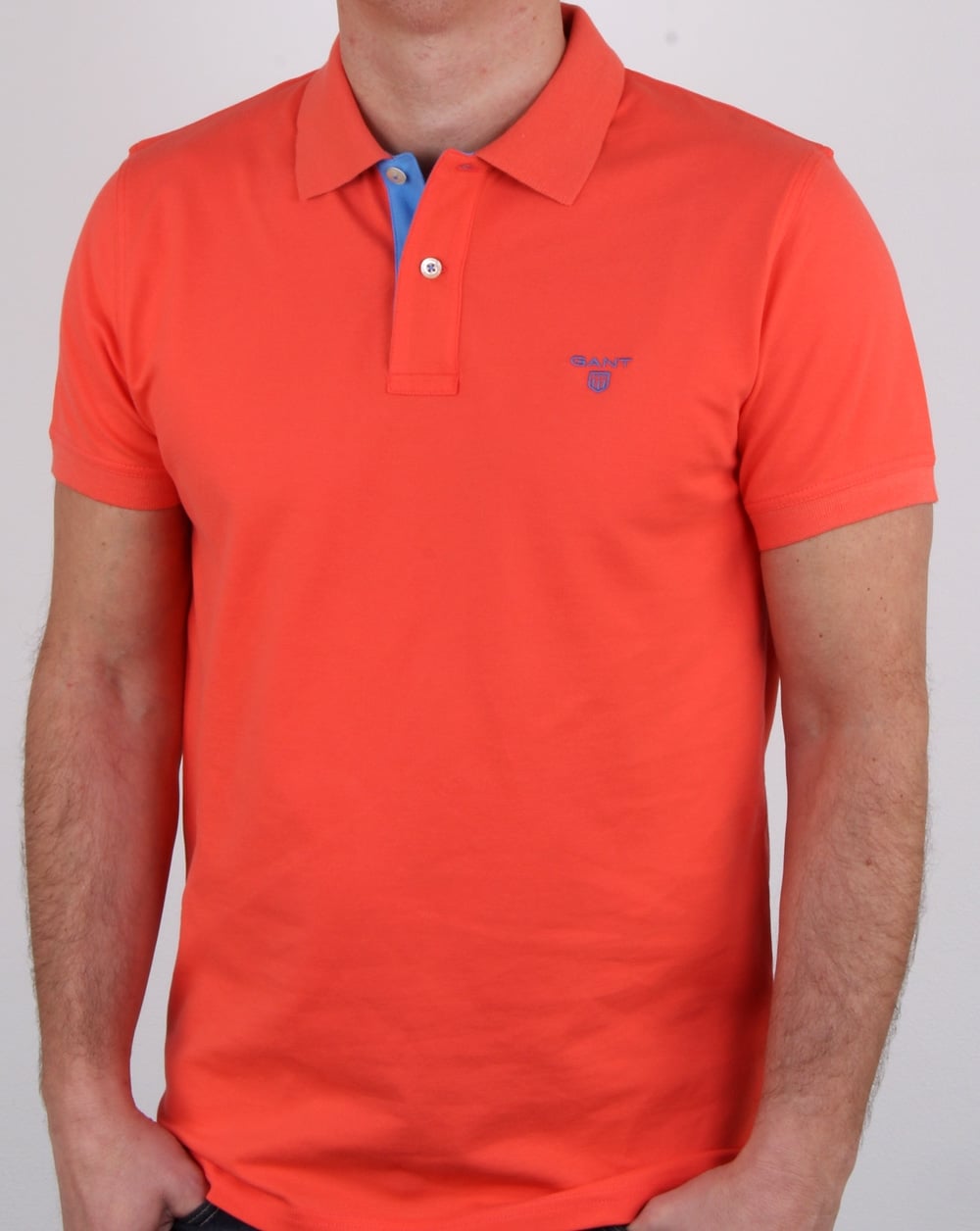 Gant Poloshirt mit Kontrastkragen Strong Coral