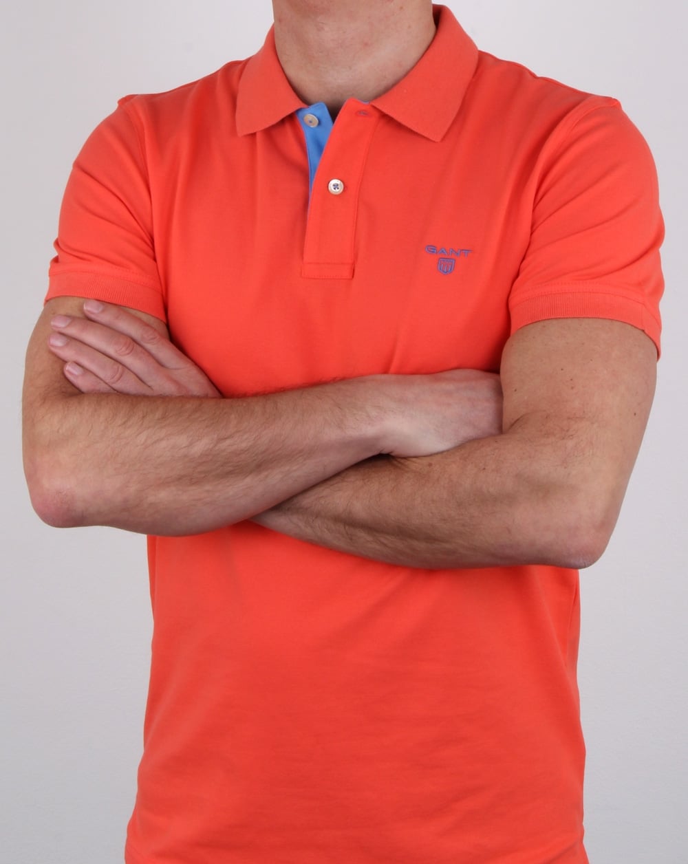 Gant Poloshirt mit Kontrastkragen Strong Coral