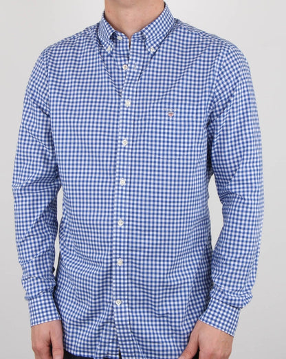 Gant Broadcloth Gingham Hemd Yale Blau