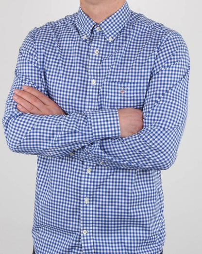 Gant Broadcloth Gingham Hemd Yale Blau