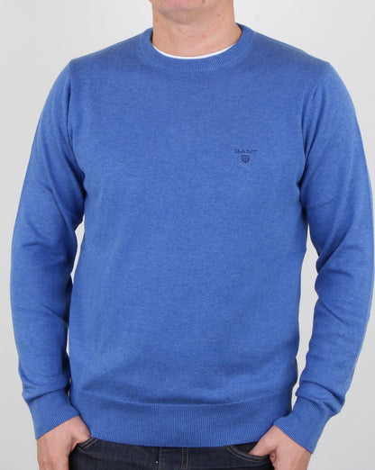 Gant Cotton Wool Crew Knit Blau Melange