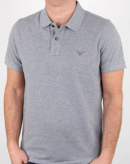 Gant Pique Rugger Polo Grau Melange