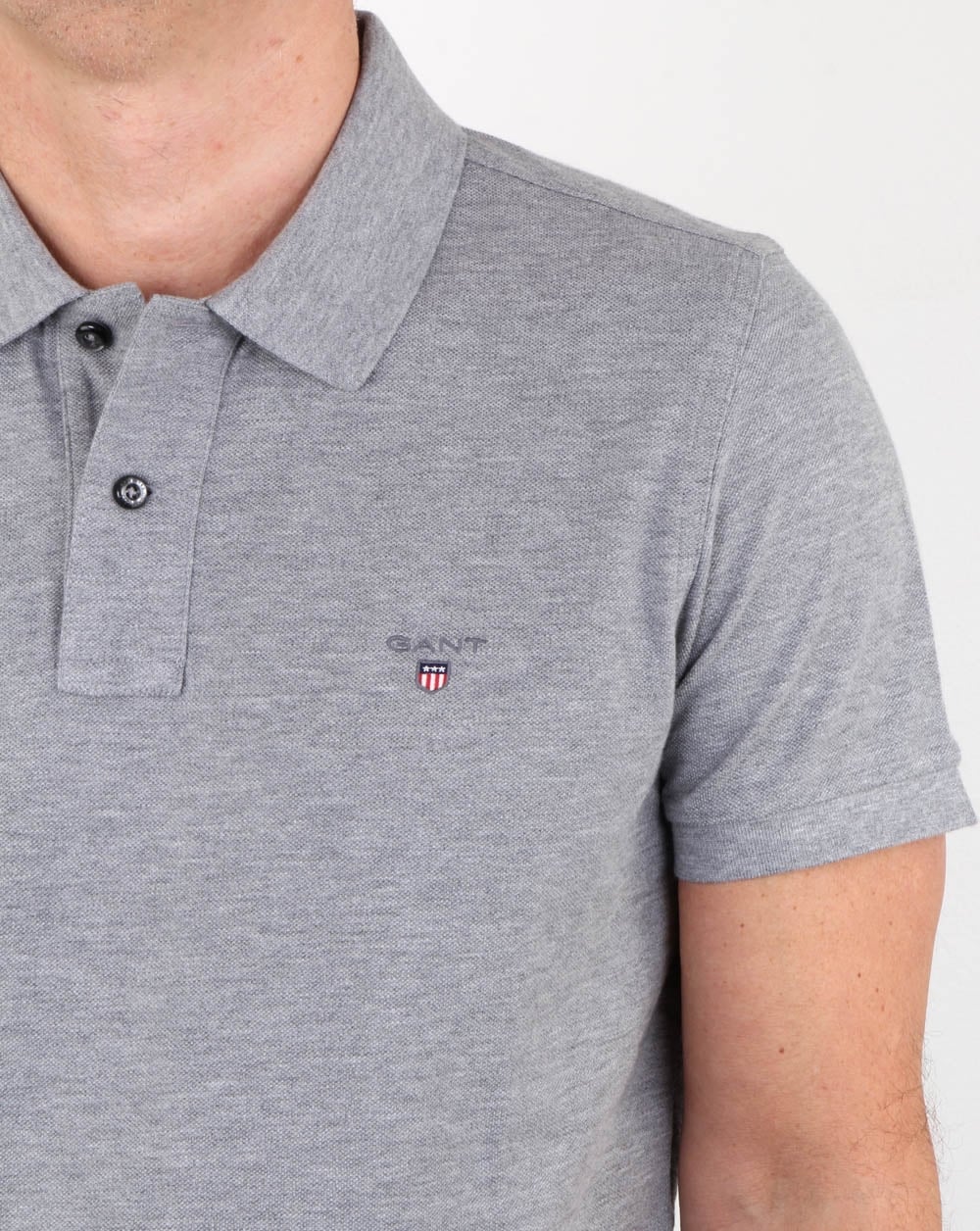 Gant Pique Rugger Polo Grau Melange
