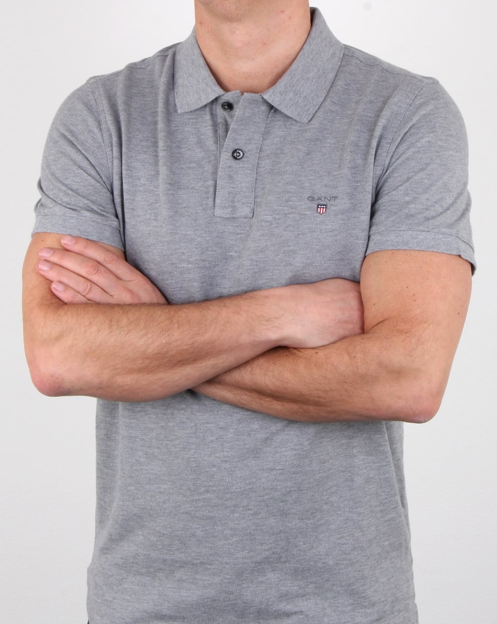 Gant Pique Rugger Polo Grau Melange