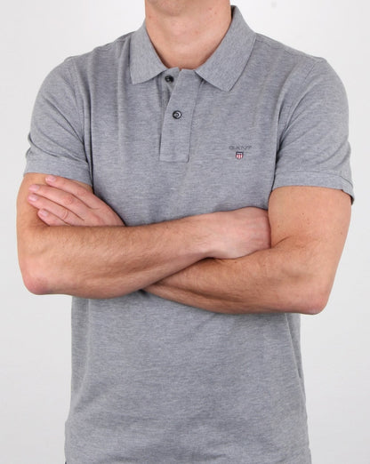 Gant Pique Rugger Polo Grau Melange