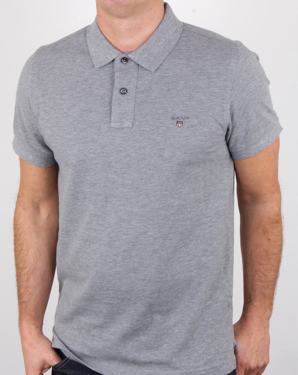 Gant Pique Rugger Polo Grau Melange
