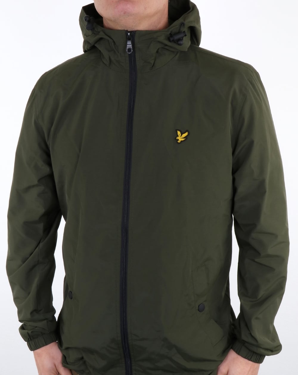 Lyle And Scott – Durchgehende Kapuzenjacke mit Reißverschluss in dunklem Salbeigrün