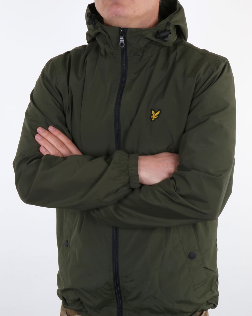 Lyle And Scott – Durchgehende Kapuzenjacke mit Reißverschluss in dunklem Salbeigrün