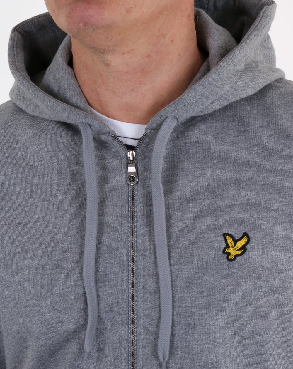 Lyle And Scott – Durchgehender Kapuzenpullover mit Reißverschluss in Mittelgrau