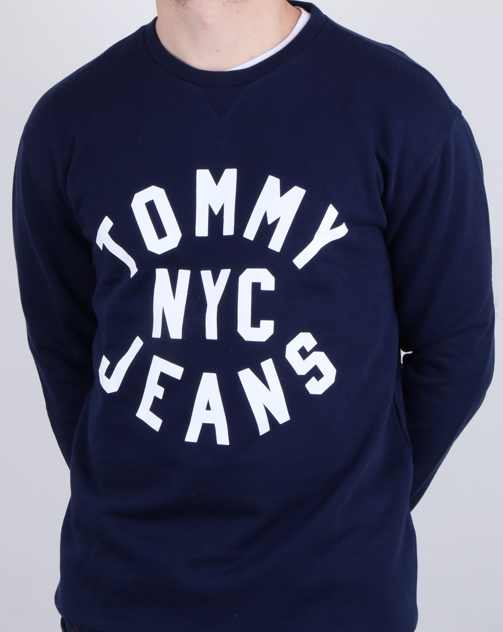 Tommy Hilfiger – Sweatshirt mit NYC-Logo in Marineblau