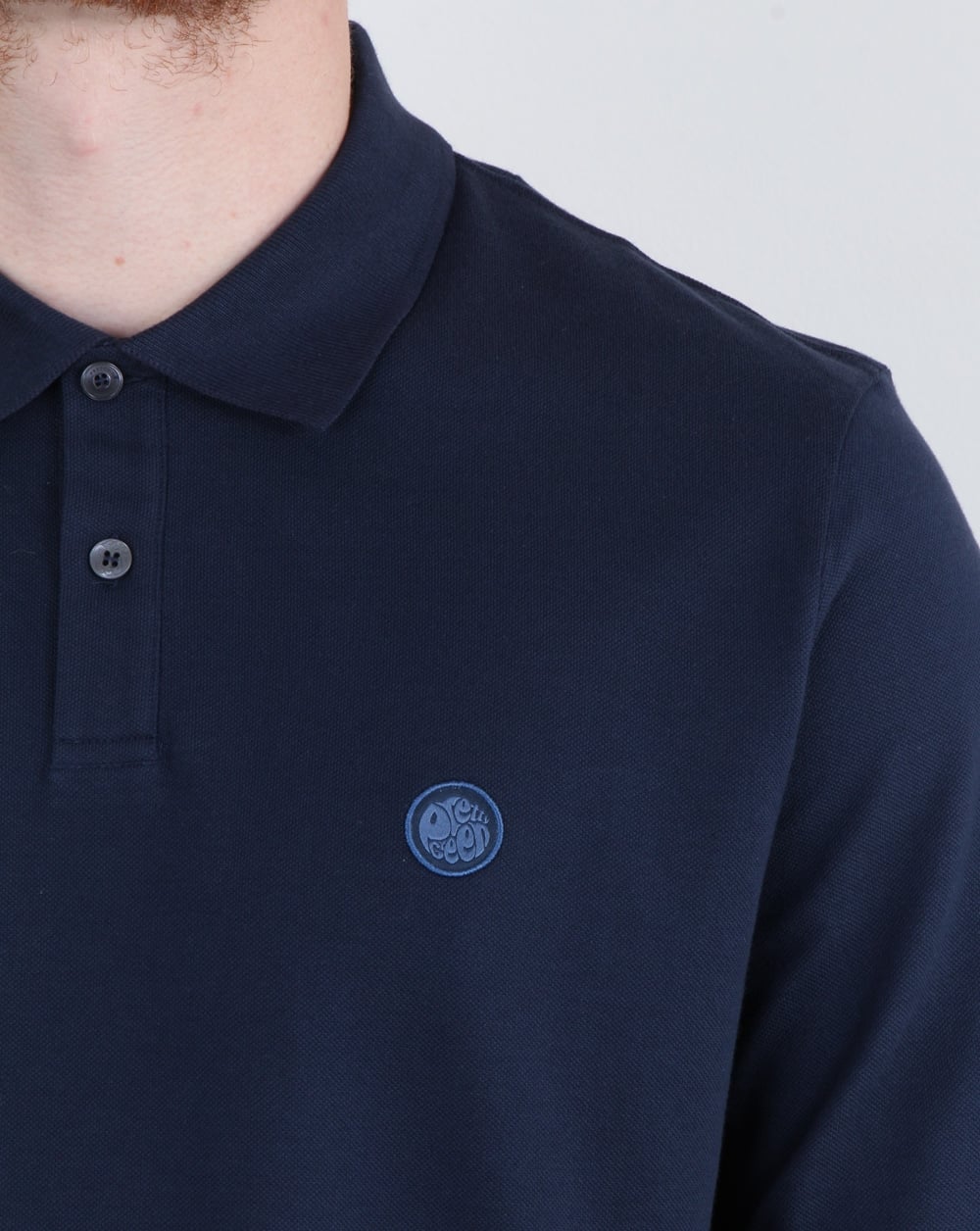 Pretty Green Hartford Langarm-Poloshirt, Marineblau