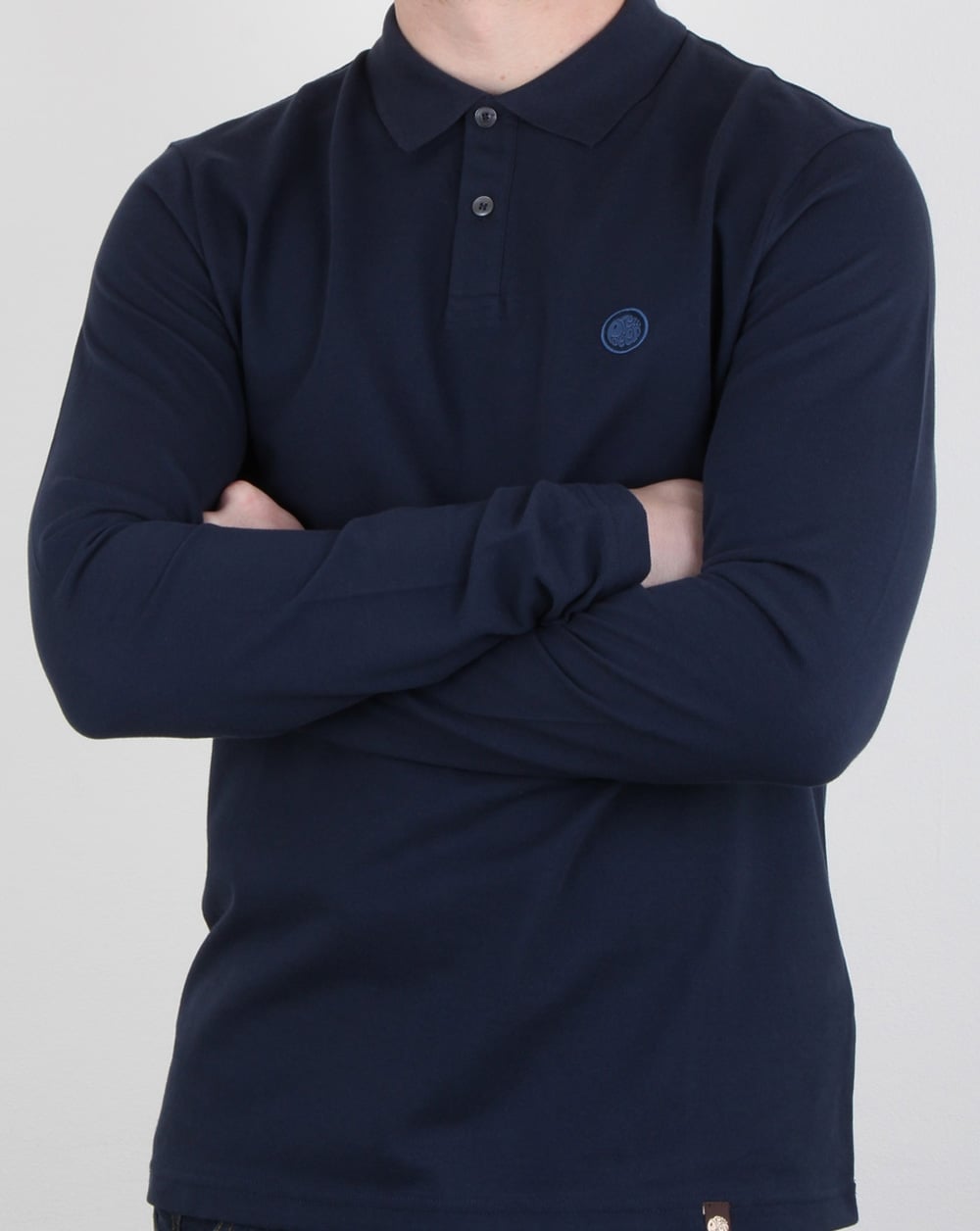 Pretty Green Hartford Langarm-Poloshirt, Marineblau